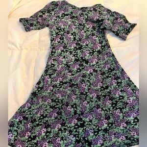 LuLaRoe Black and Purple Floral Top
